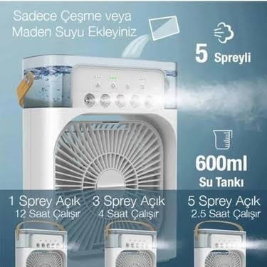 FrostyFan™ - Su Hazneli Şarjlı Masa Vantilatörü